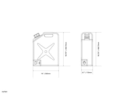 20L Plastic Jerry Can Water Tank - by Ironman 4x4