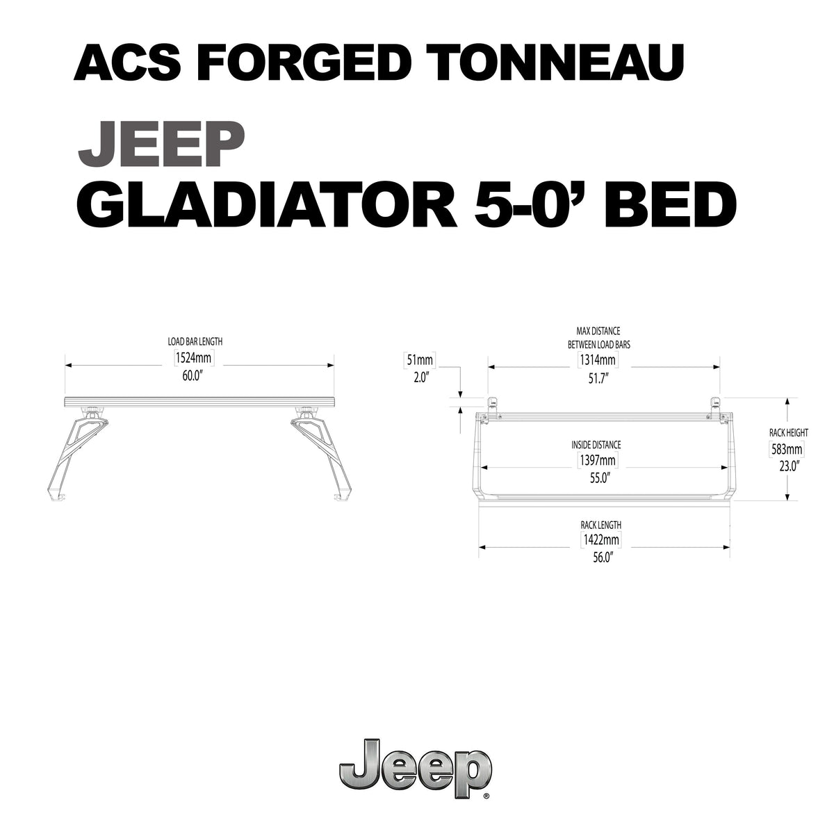 ACS Forged Tonneau - Rack Only - Jeep - by Leitner Designs