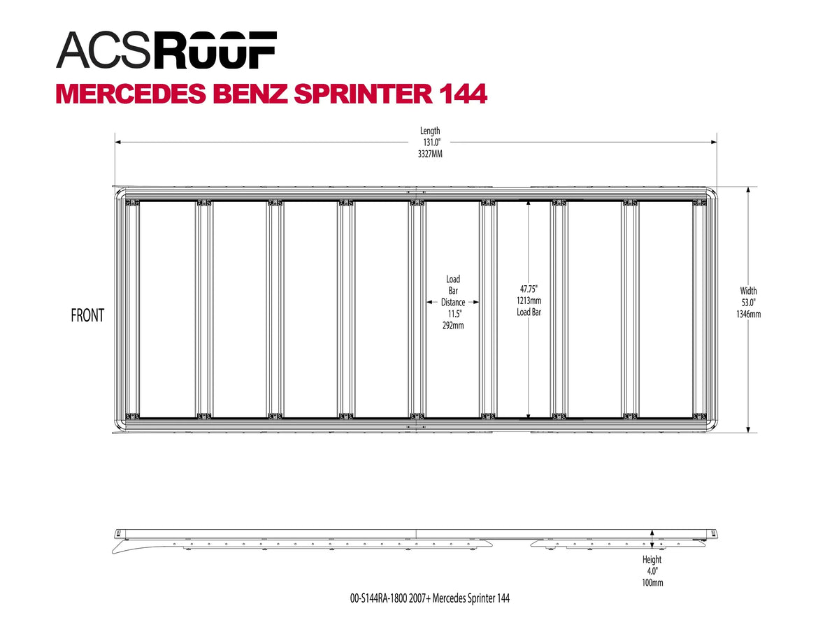 ACS Roof for Mercedes Benz Sprinter 144 | 2007+ - by Leitner Designs