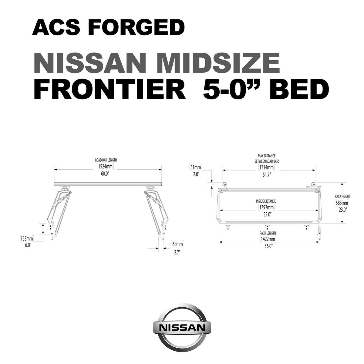 ACS Forged Bed Rack for Nissan Trucks - by Leitner Designs