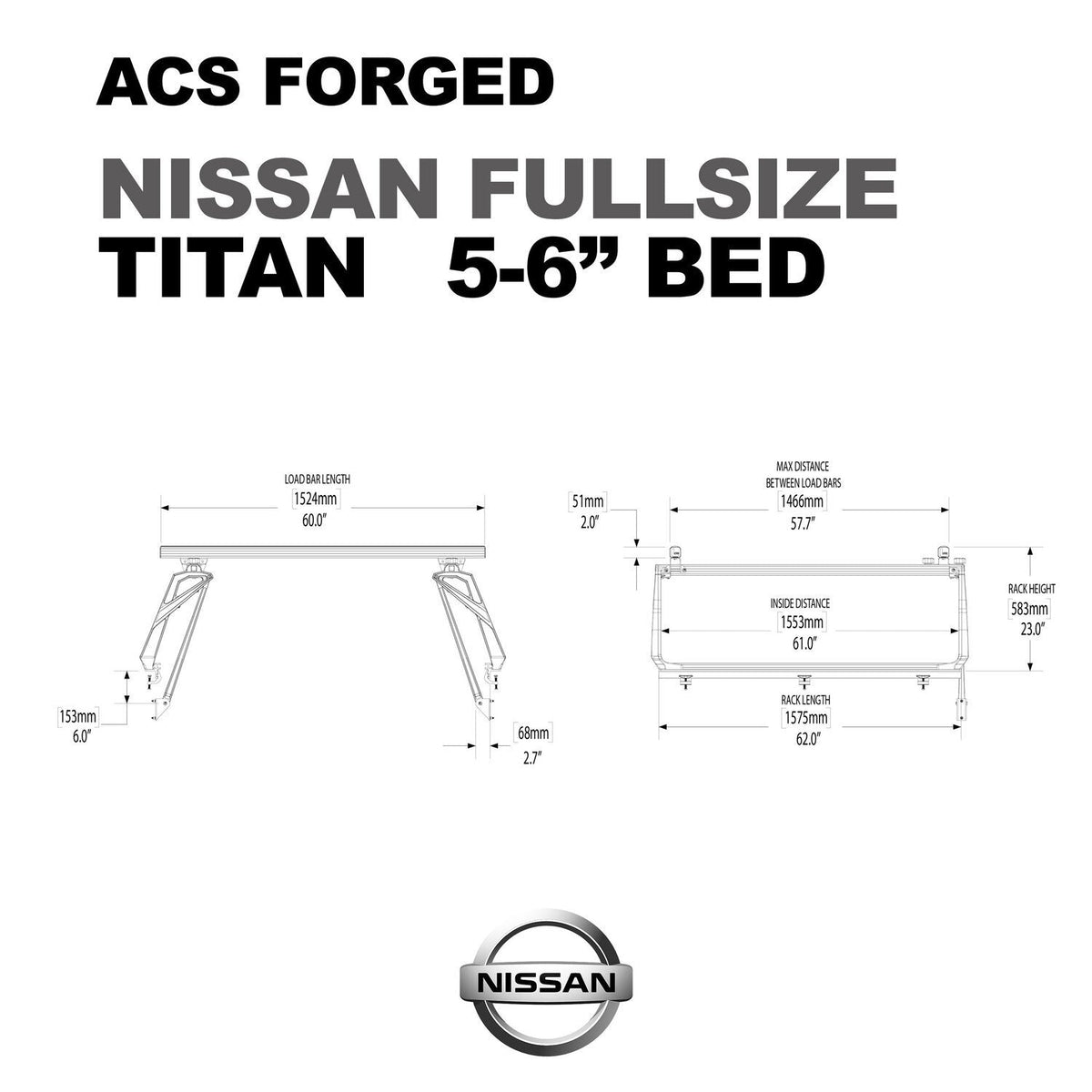 ACS Forged Bed Rack for Nissan Trucks - by Leitner Designs