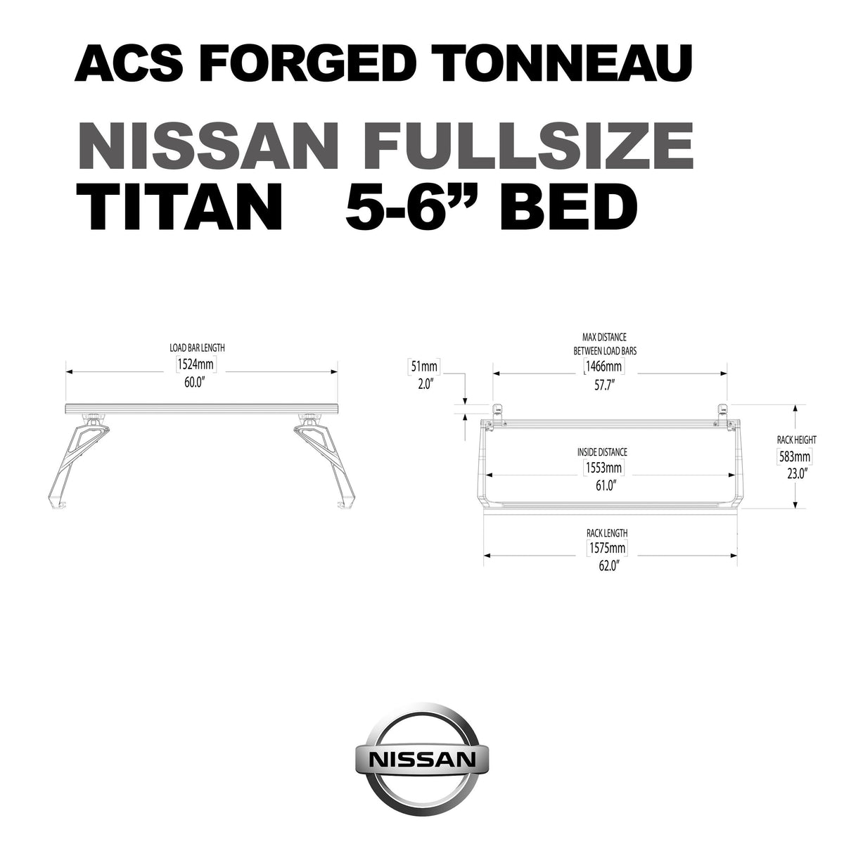 ACS Forged Tonneau - Rack Only - Nissan - by Leitner Designs