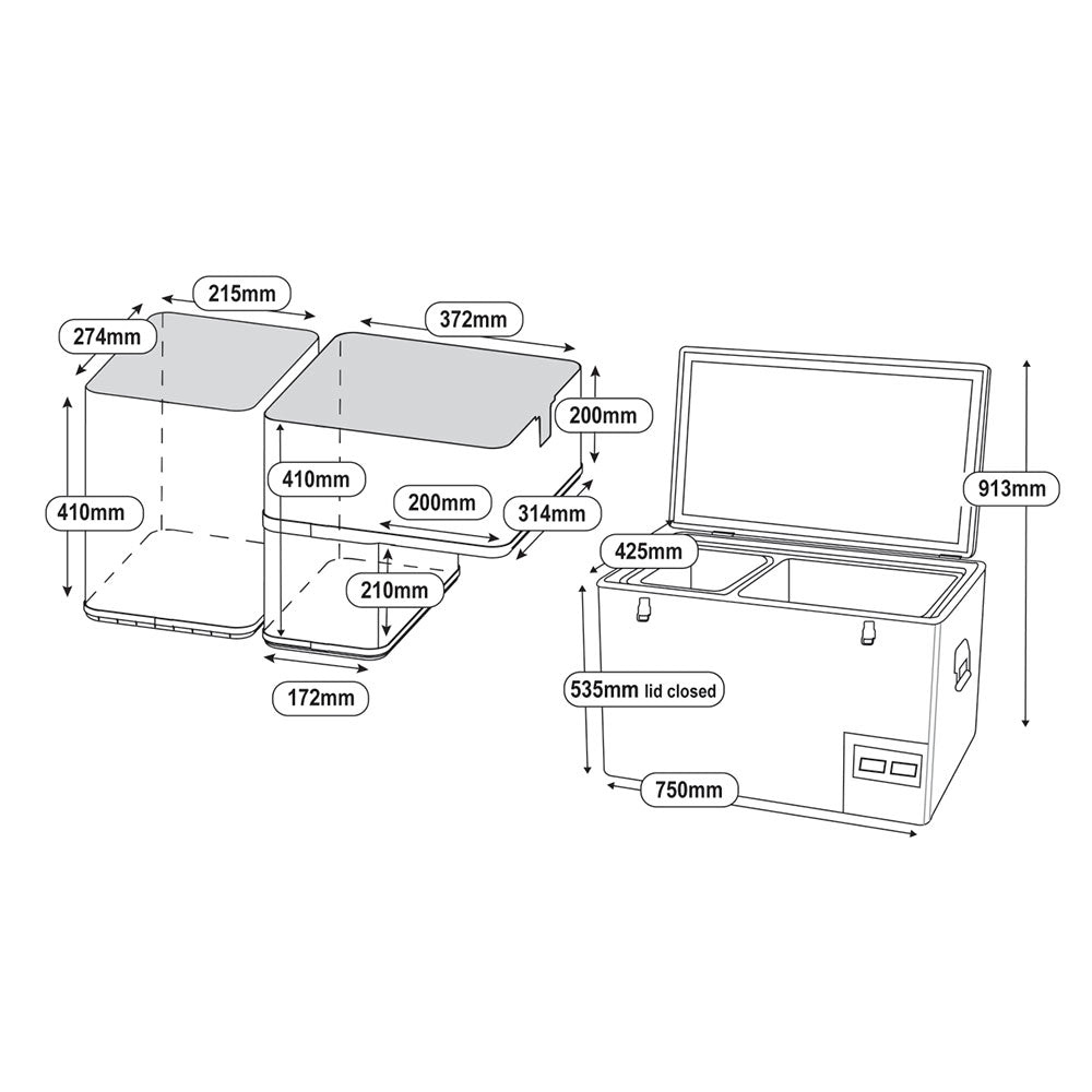 60L Smart Refrigerator & Freezer with Legacy Dual Control- National Luna