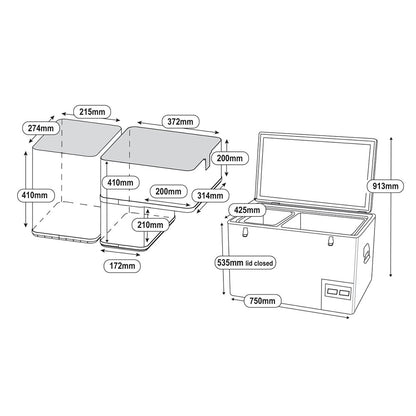 60L Smart Refrigerator & Freezer with Legacy Dual Control- National Luna