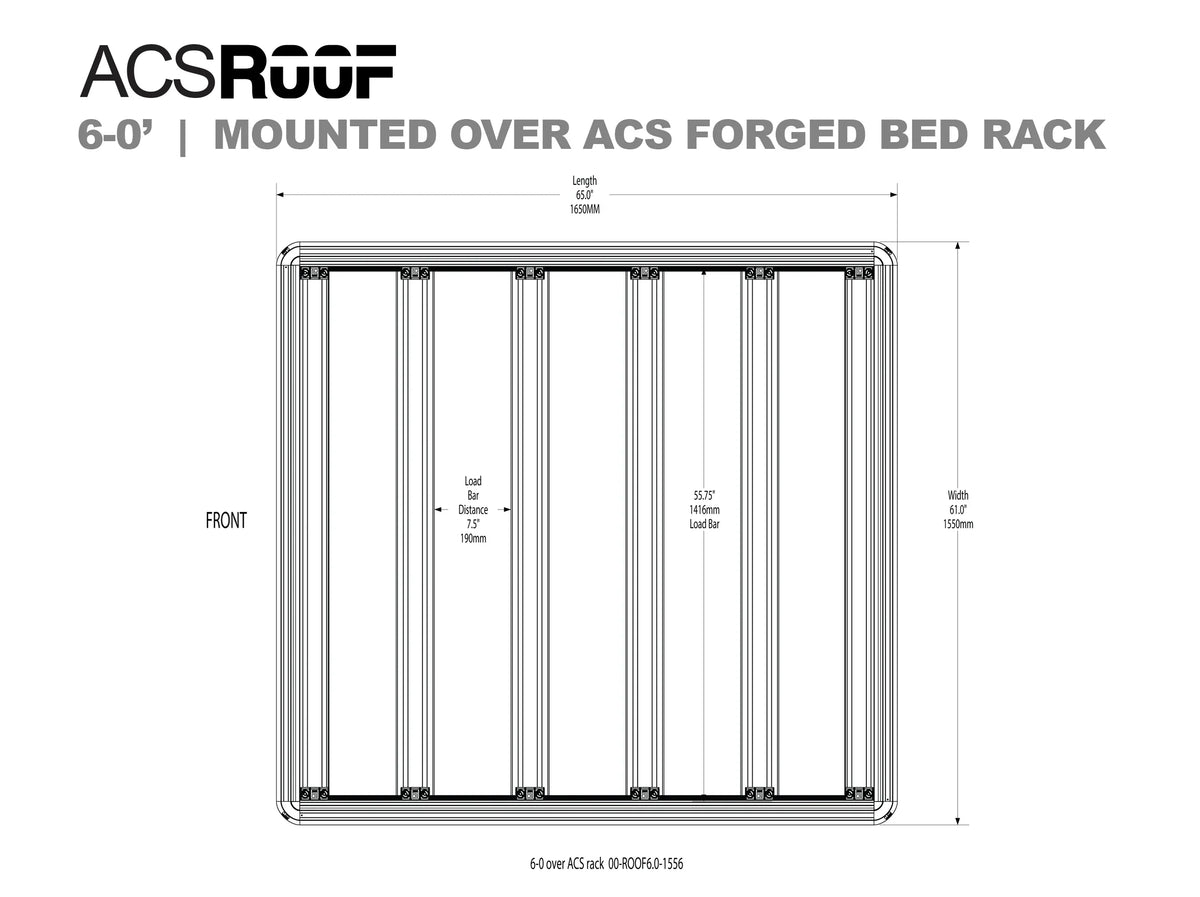 ACS Roof for Over ACS Forged & Classic Bed Rack - by Leitner Designs