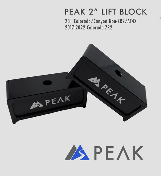 2" Lift Block Colorado ZR2 '17 to '22 and Colorado and Canyon 2022+ - by Peak Suspension