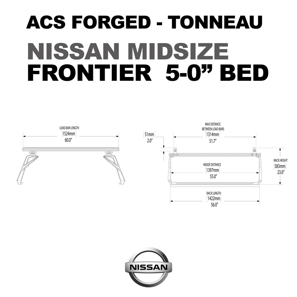 ACS Forged Tonneau - Rack Only - Nissan - by Leitner Designs