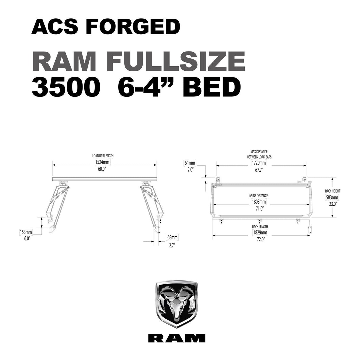 ACS Forged Bed Rack for RAM Trucks - by Leitner Designs