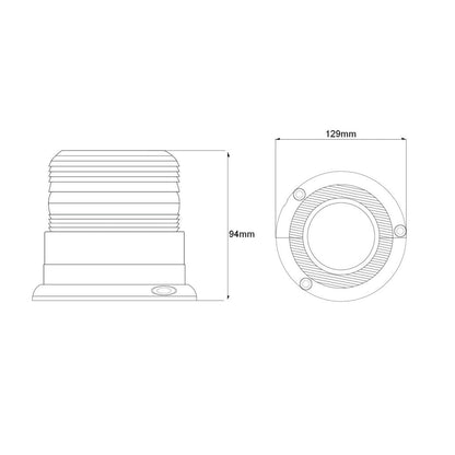 Mid-Size Warning Beacon, 8 Flash Patterns, SAE Class1 - by BrightSource