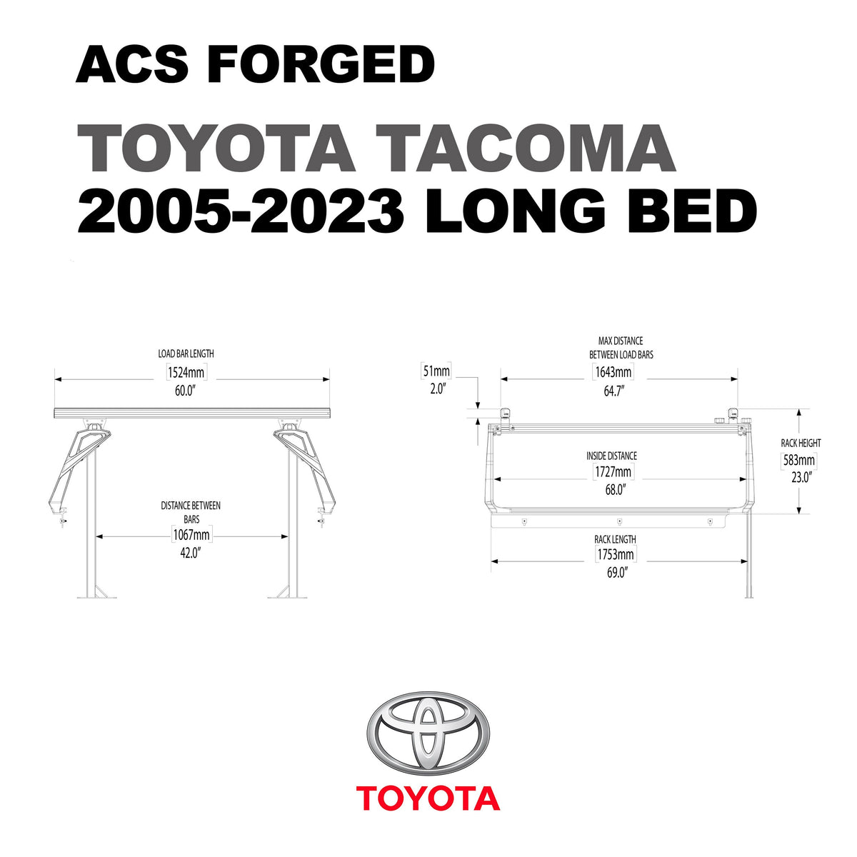 ACS Forged Bed Rack for Toyota Trucks - by Leitner Designs