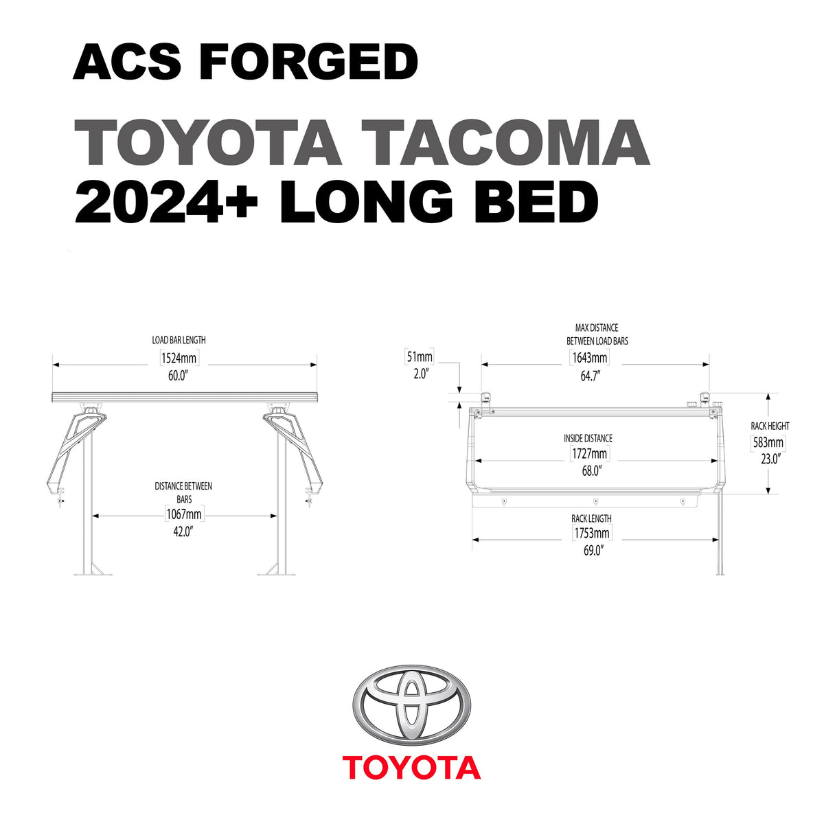 ACS Forged Bed Rack for Toyota Trucks - by Leitner Designs