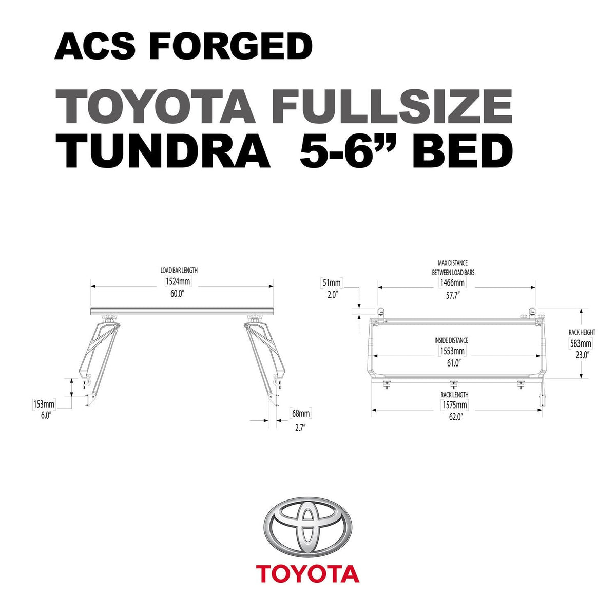 ACS Forged Bed Rack for Toyota Trucks - by Leitner Designs