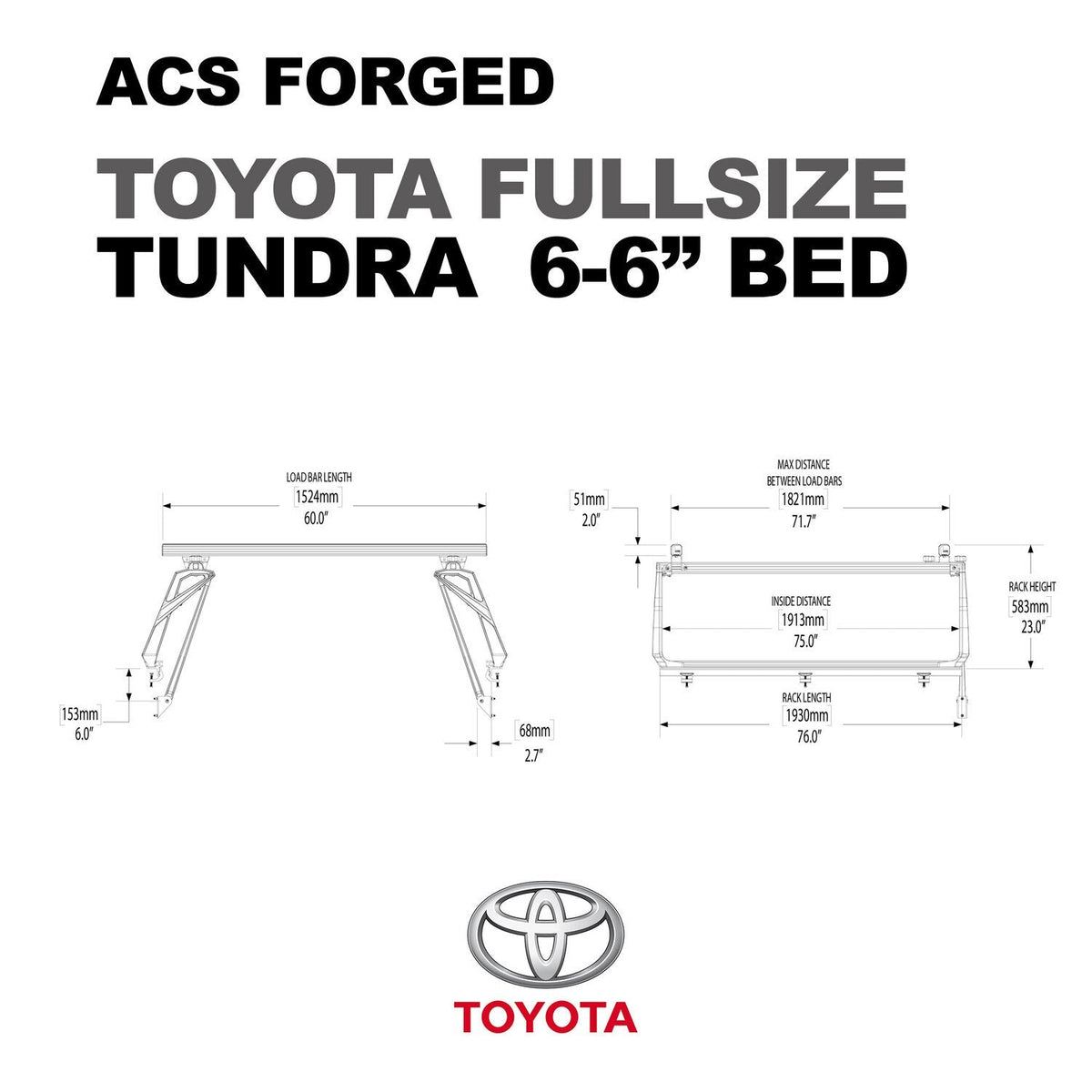 ACS Forged Bed Rack for Toyota Trucks - by Leitner Designs