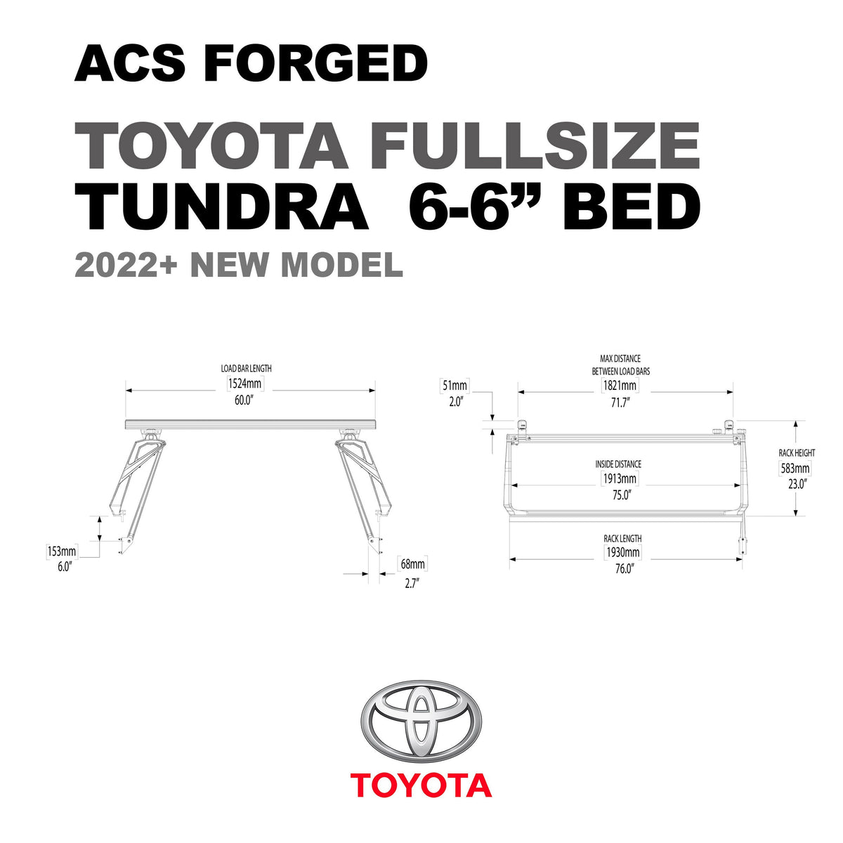 ACS Forged Bed Rack for Toyota Trucks - by Leitner Designs