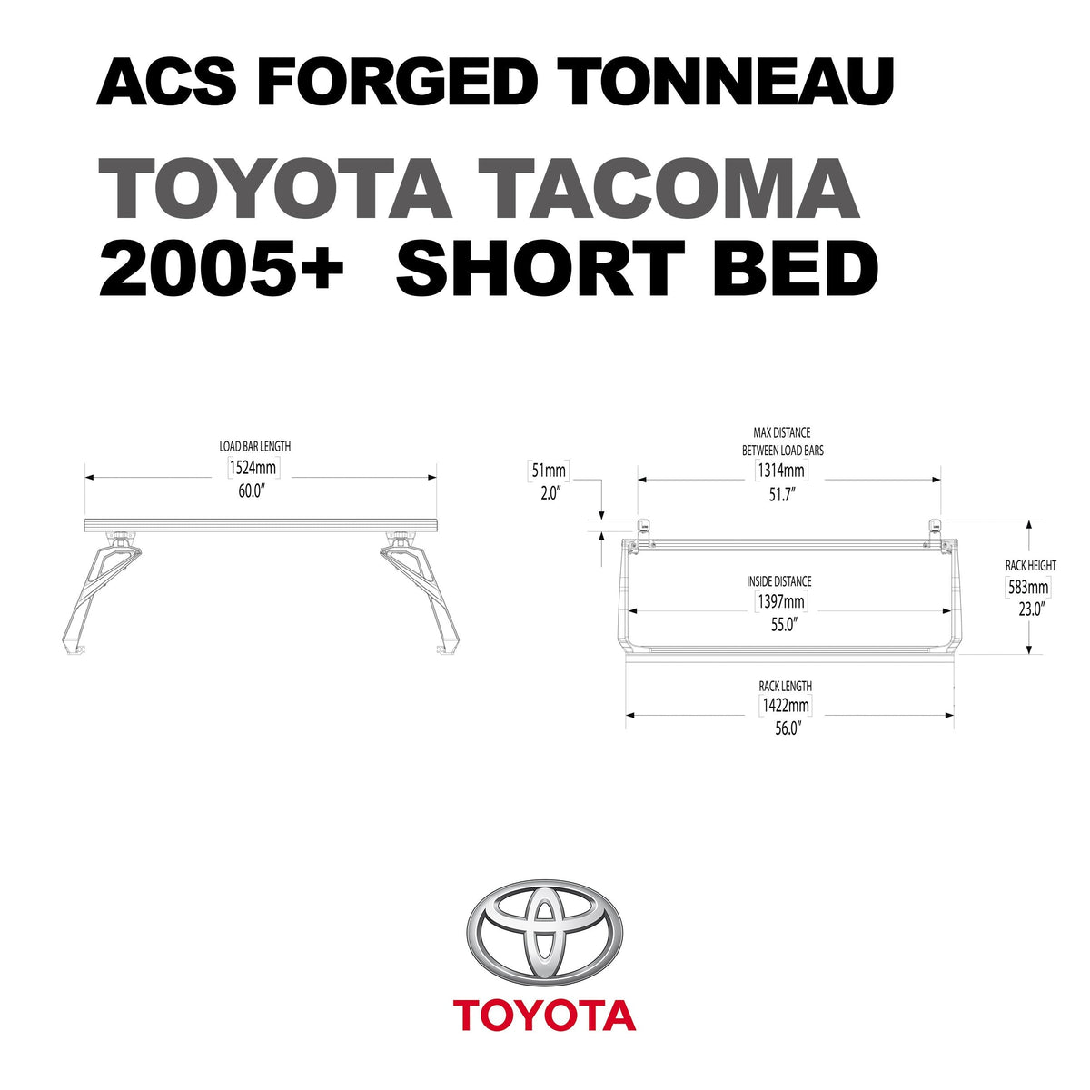 ACS Forged Tonneau - Rails Only - Toyota - by Leitner Designs