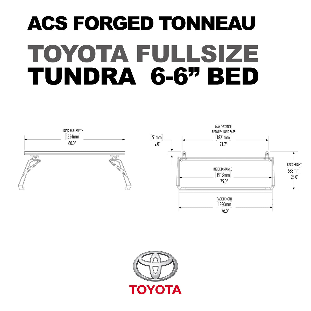 ACS Forged Tonneau - Rack Only - Toyota - by Leitner Designs