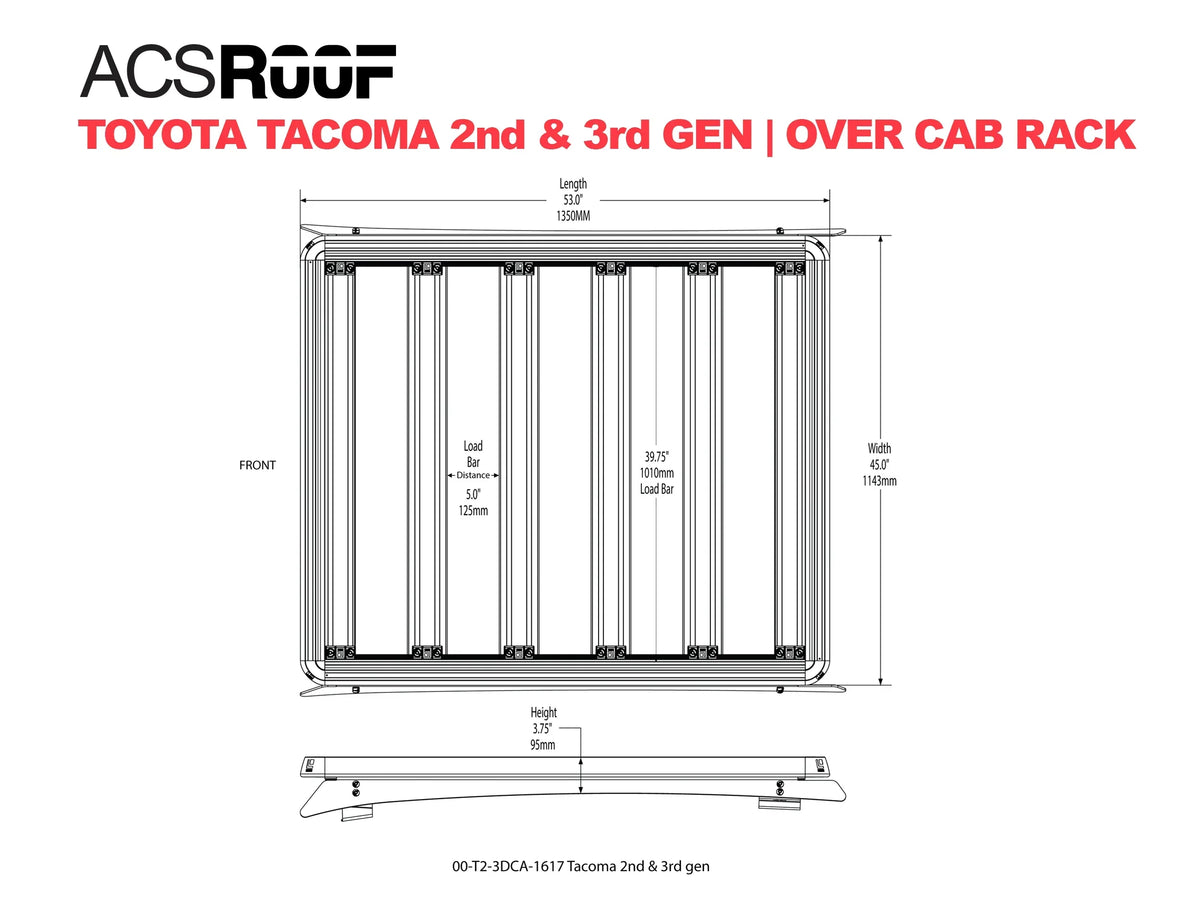 ACS Roof | Over Cab Platform Rack for Toyota Tacoma Gen 2&3 - by Leitner Designs