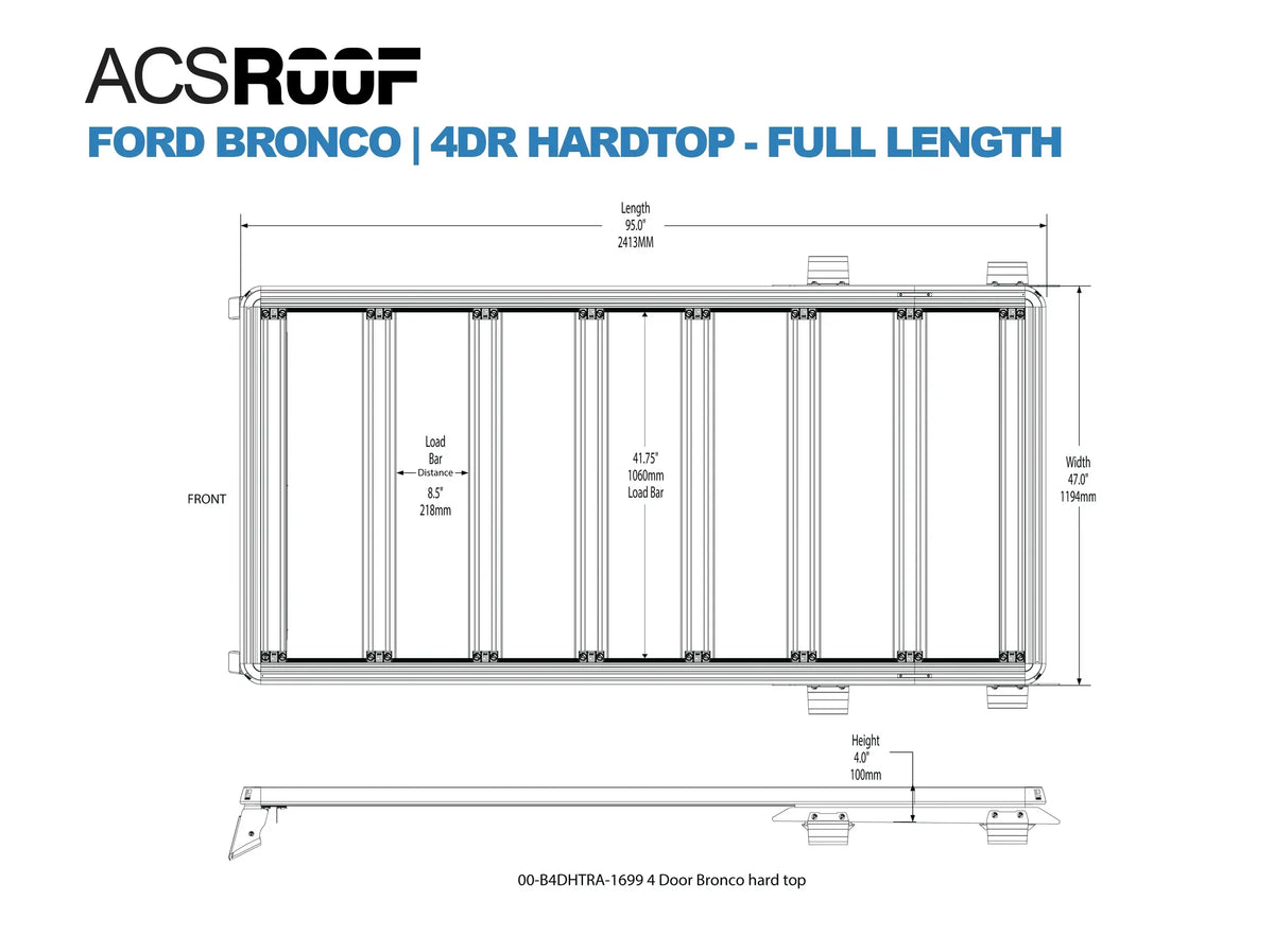 ACS Roof | Over Cab Platform Rack for Ford Bronco - by Leitner Designs