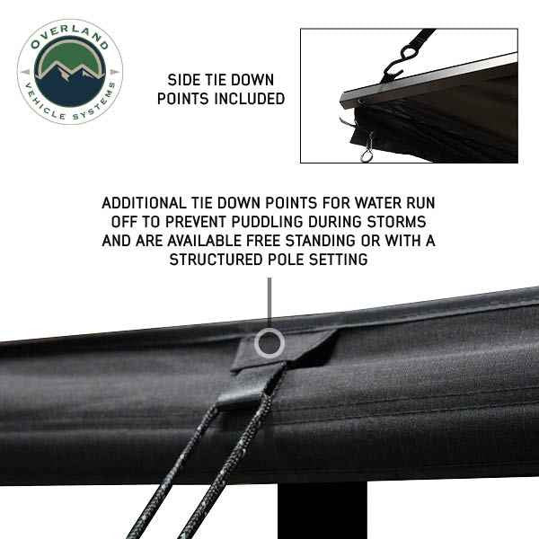 XD Nomadic 180 Degree Awning, Universal, Black Body, Black Trim and Travel Bag - by Overland Vehicle Systems