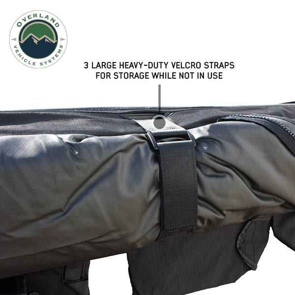 XD Nomadic 180 Degree Awning, Universal, Black Body, Black Trim and Travel Bag - by Overland Vehicle Systems