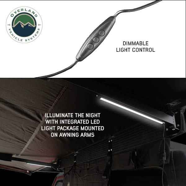 XD Nomadic 180 Degree Awning, Universal, Black Body, Black Trim and Travel Bag - by Overland Vehicle Systems