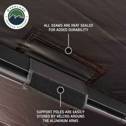 XD Nomadic 180 Degree Awning, Universal, Black Body, Black Trim and Travel Bag - by Overland Vehicle Systems