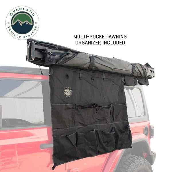XD Nomadic 180 Degree Awning, Universal, Black Body, Black Trim and Travel Bag - by Overland Vehicle Systems