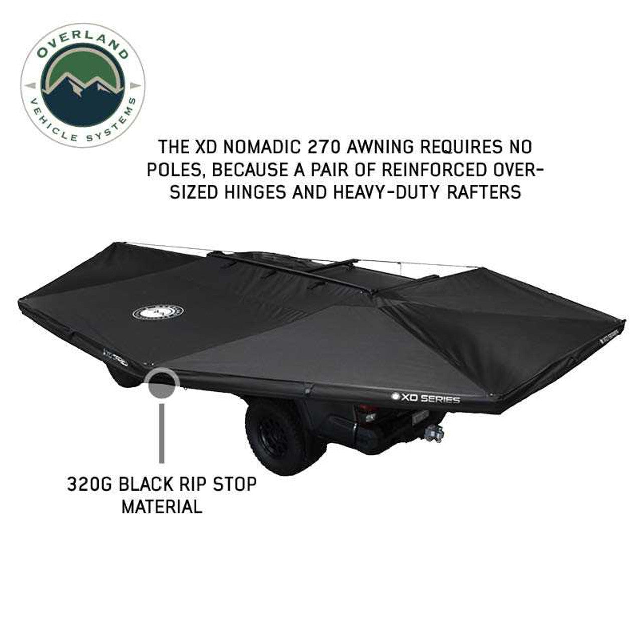 XD Nomadic 270 Awning and Wall Kit - by Overland Vehicle Systems