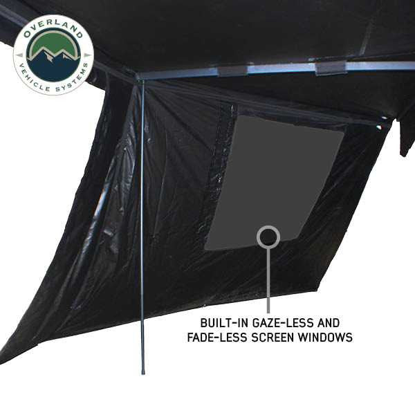 XD Nomadic 270 Degree Awning Walls W/Black Out, Black Body And Trim W/Storage Bag - By Overland Vehicle Systems
