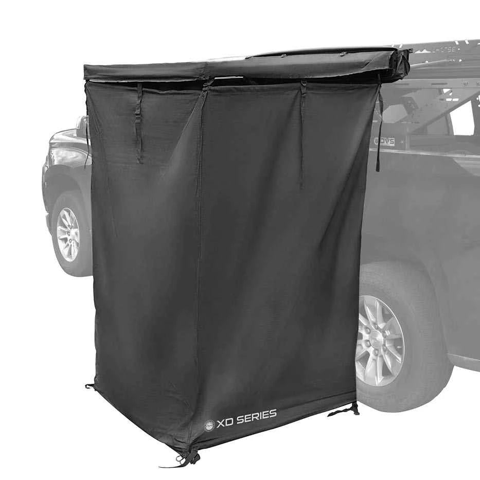 XD Nomadic 90 Degree Pivot Shower Awning - Quick Deploying w/Light Strip & Black Out - by Overland Vehicle Systems