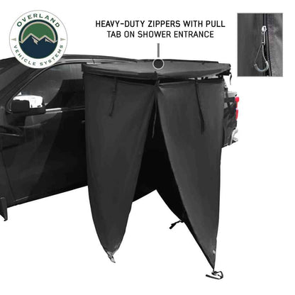 XD Nomadic 90 Degree Pivot Shower Awning - Quick Deploying w/Light Strip & Black Out - by Overland Vehicle Systems