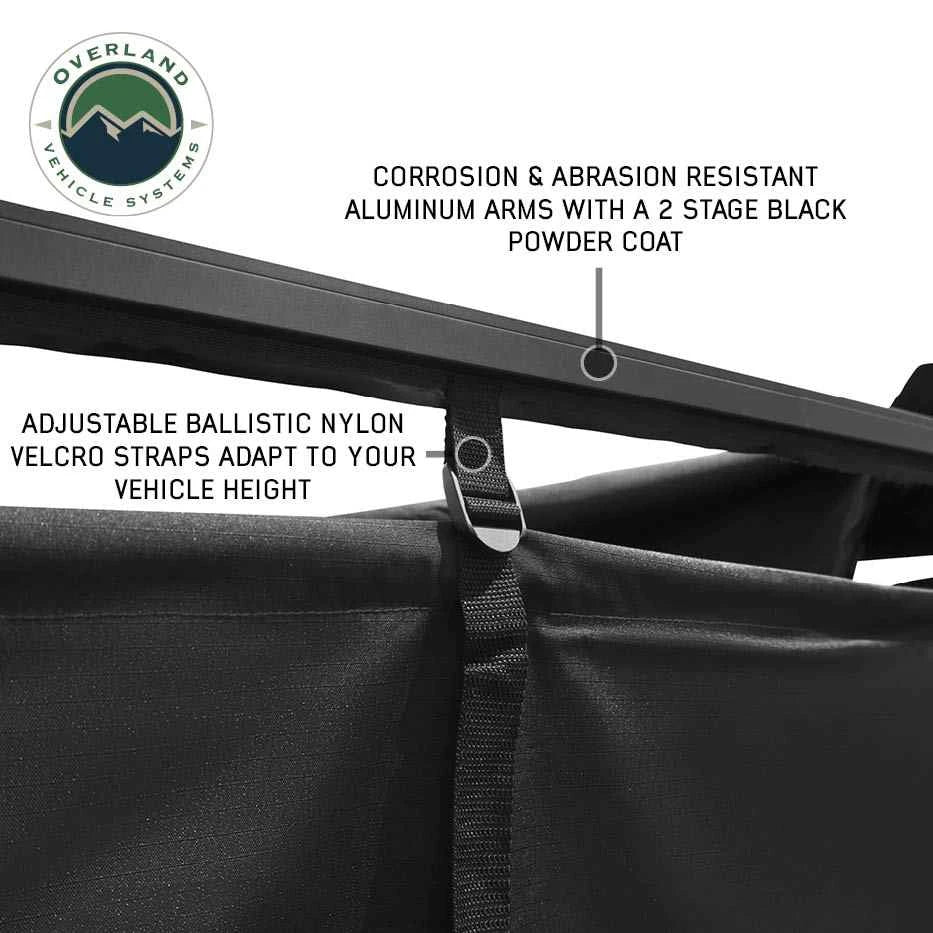 XD Nomadic 90 Degree Pivot Shower Awning - Quick Deploying w/Light Strip & Black Out - by Overland Vehicle Systems