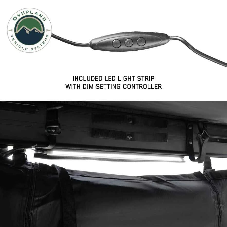 XD Nomadic 90 Degree Pivot Shower Awning - Quick Deploying w/Light Strip & Black Out - by Overland Vehicle Systems