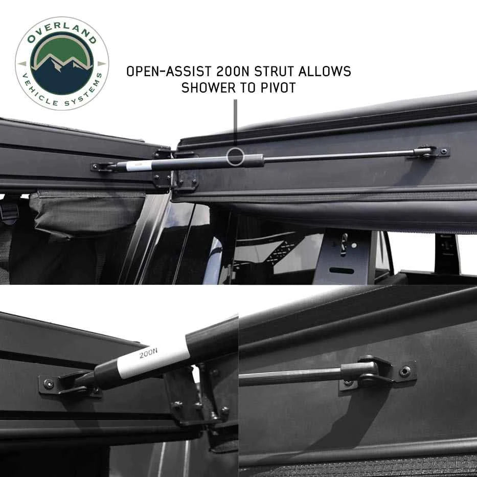 XD Nomadic 90 Degree Pivot Shower Awning - Quick Deploying w/Light Strip & Black Out - by Overland Vehicle Systems