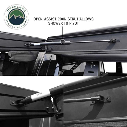 XD Nomadic 90 Degree Pivot Shower Awning - Quick Deploying w/Light Strip & Black Out - by Overland Vehicle Systems