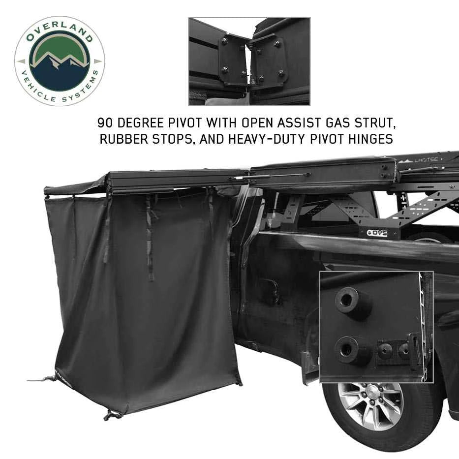 XD Nomadic 90 Degree Pivot Shower Awning - Quick Deploying w/Light Strip & Black Out - by Overland Vehicle Systems