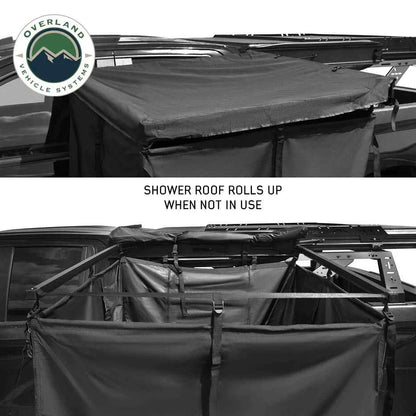 XD Nomadic 90 Degree Pivot Shower Awning - Quick Deploying w/Light Strip & Black Out - by Overland Vehicle Systems