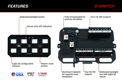 D-Switch 8-Channel Switch Panel - By Diode Dynamics