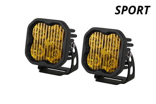 Stage Series 3" SAE/DOT YELLOW SPORT LED Pod (Pair) - by Diode Dynamics