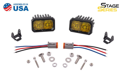 Stage Series 2" SAE Yellow Pro Standard LED Pod (Pair) - by Diode Dynamics