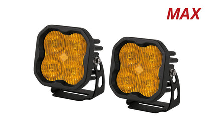 Stage Series 3" SAE Yellow Max LED Pod (Pair) - by Diode Dynamics