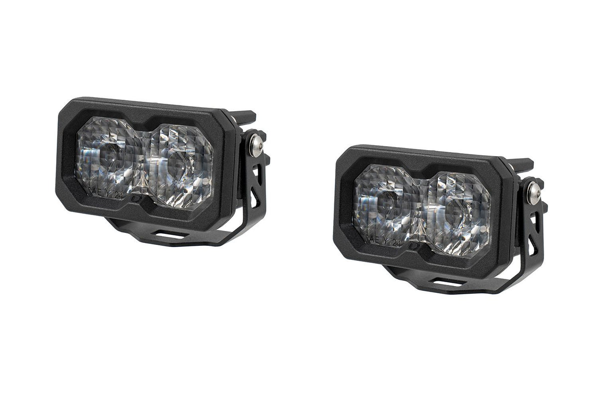 C2 2.0 White Sport LED Pod (pair) w/ Amber Backlight - By Diode Dynamics