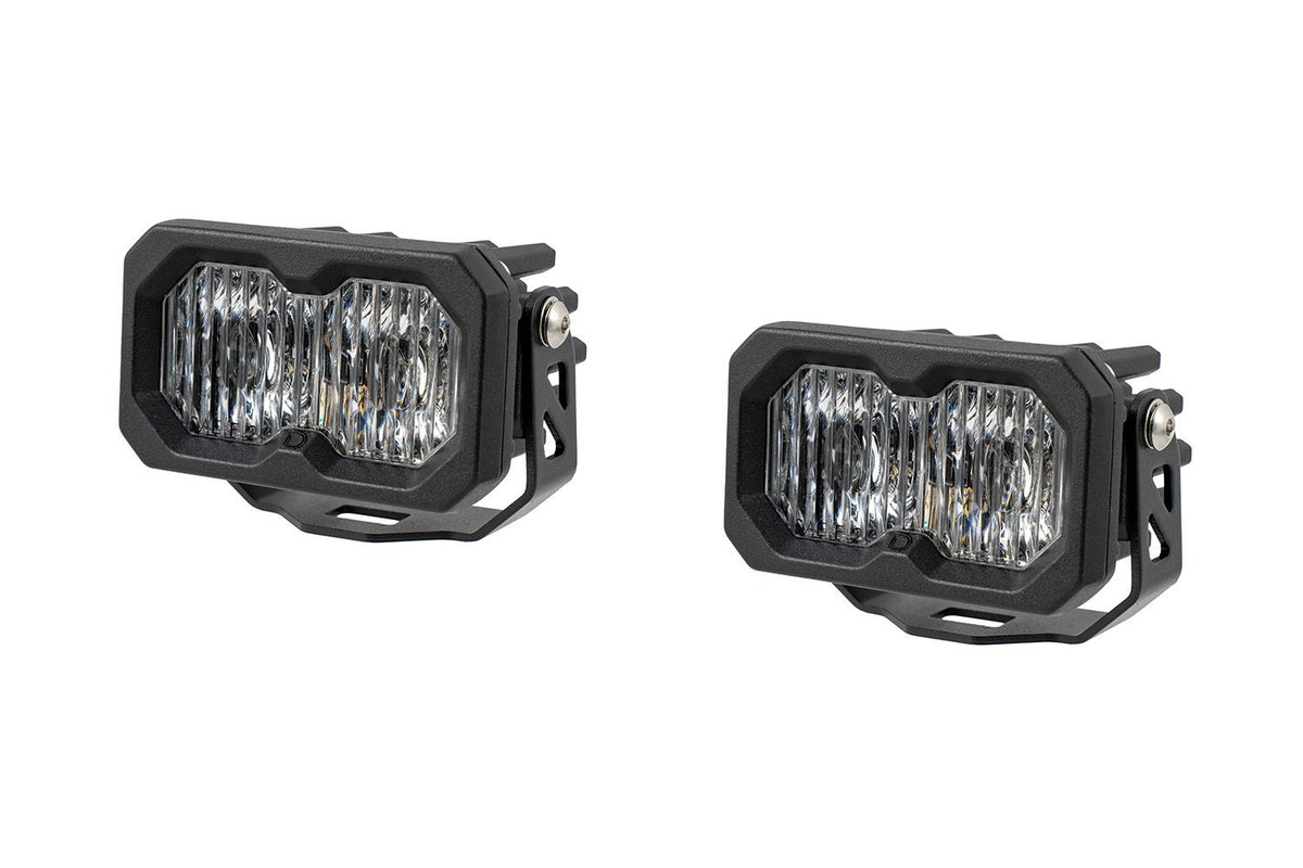 C2 2.0 White Sport LED Pod (pair) w/ Amber Backlight - By Diode Dynamics