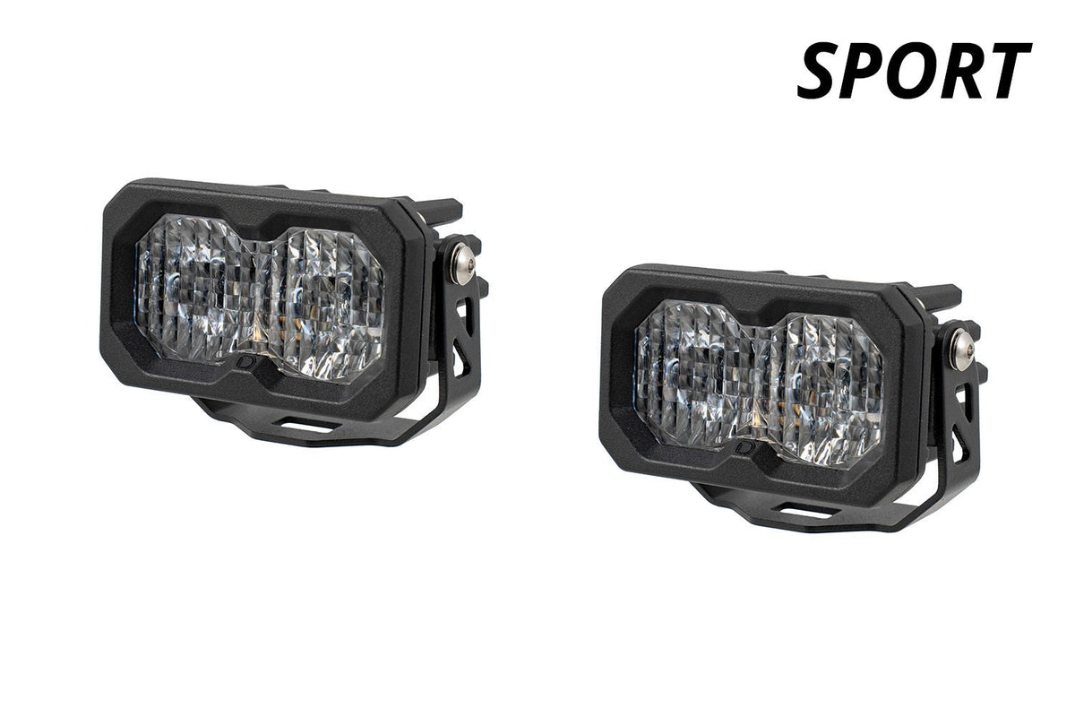 C2 2.0 White Sport LED Pod (pair) w/ Amber Backlight - By Diode Dynamics