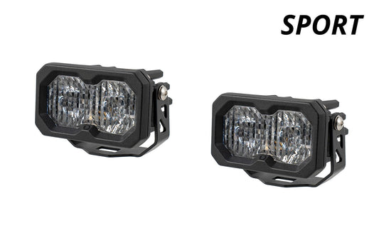 C2 2.0 White Sport LED Pod (pair) w/ Amber Backlight - By Diode Dynamics