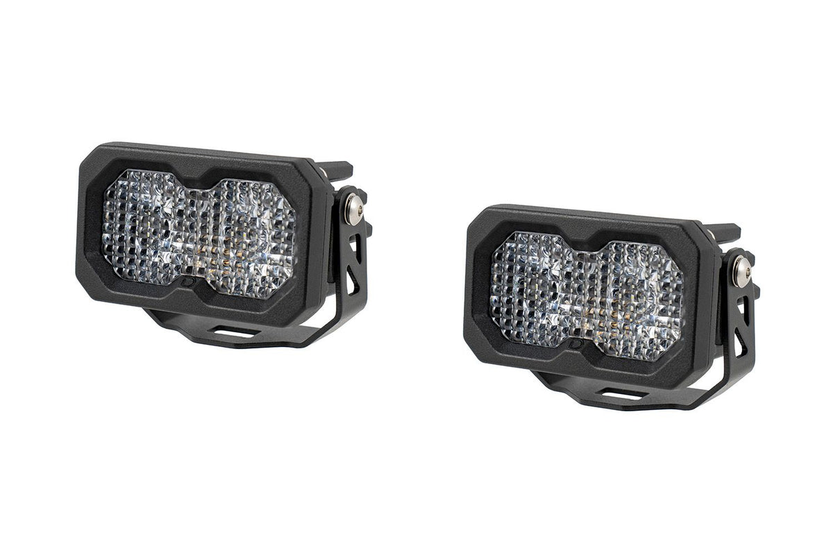 C2 2.0 White Sport LED Pod (pair) w/ Amber Backlight - By Diode Dynamics