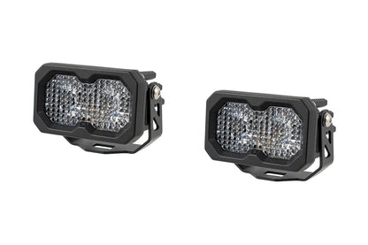 C2 2.0 White Sport LED Pod (pair) w/ Amber Backlight - By Diode Dynamics
