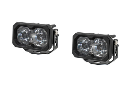 C2 2.0 White Sport LED Pod (pair) w/ Amber Backlight - By Diode Dynamics