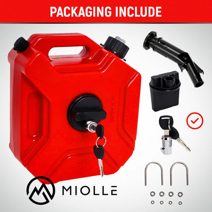 5L Gas Can with Locking Mounting Bracket - by Miolle