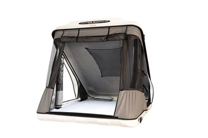 Rear View with opened door of the roof top tent